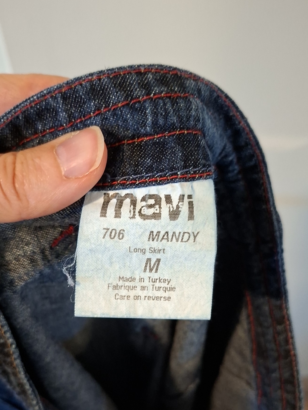 Vintage Y2K Mavi Denim Maxi Skirt with Slits, Kangaroo Pocket & Toggles (Size M) - Picture 9 of 10